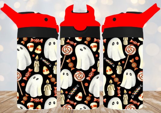 Ghosts and Sweets Black and Red 12oz Flip Top Tumbler