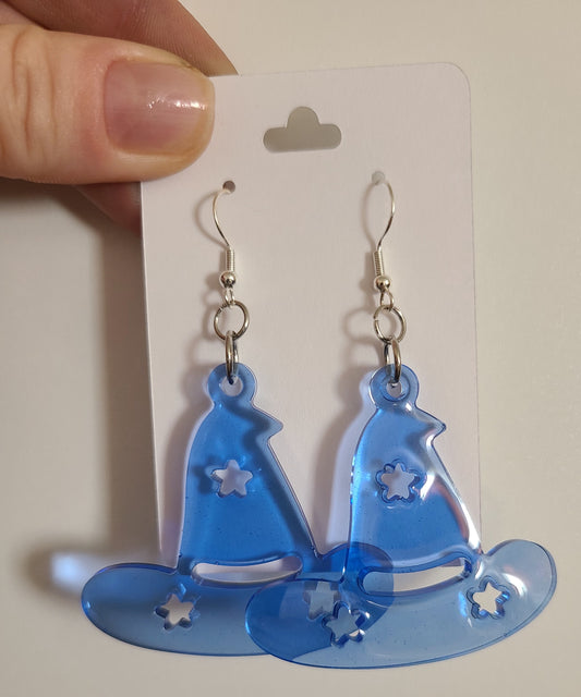 Blue Wizard Resin Earrings