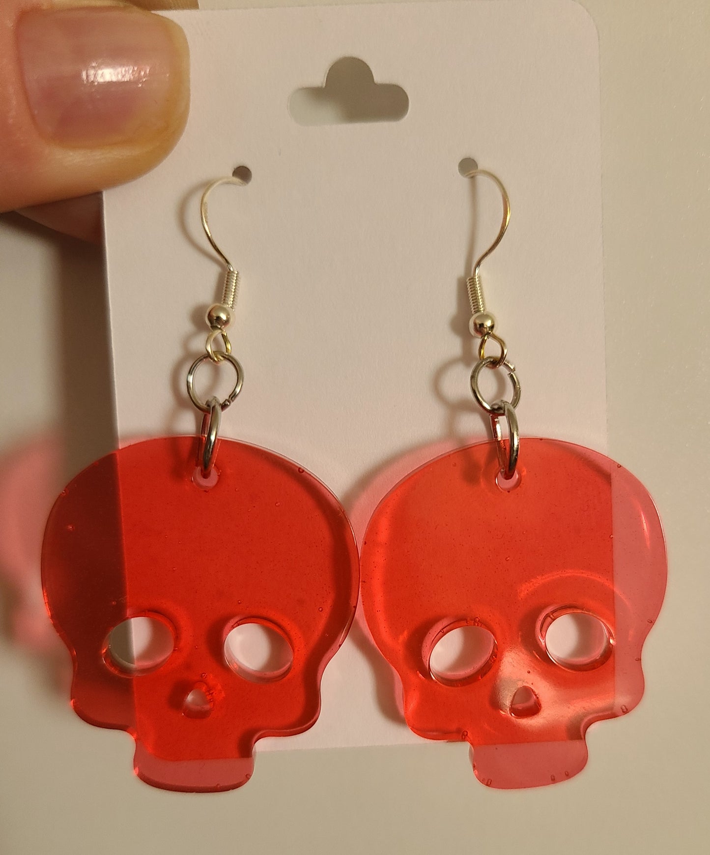 Red skull Resin Earrings