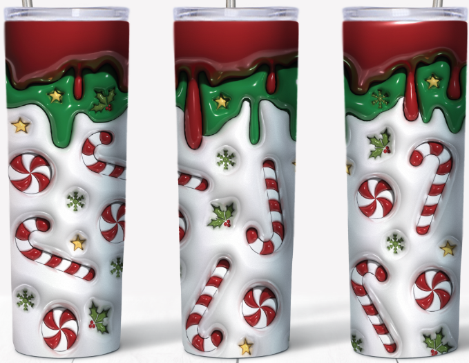 3D Candy Canes and Peppermints 20oz Tumbler