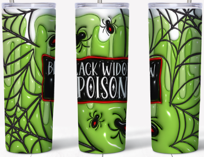 3D inflated Black Widow Poison 20oz Tumbler