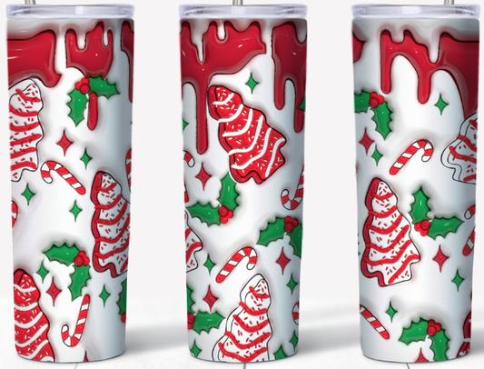 3D inflated Christmas Tree cakes 20oz Tumbler