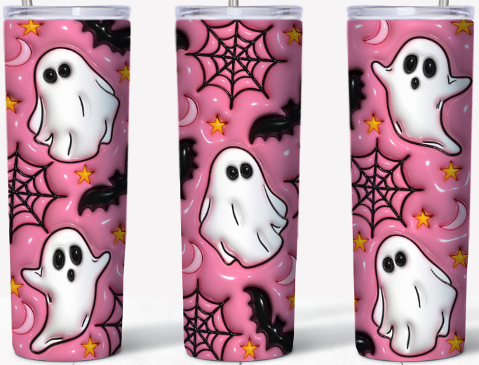 3D inflated Ghosts and Spider Webs 20oz Tumbler