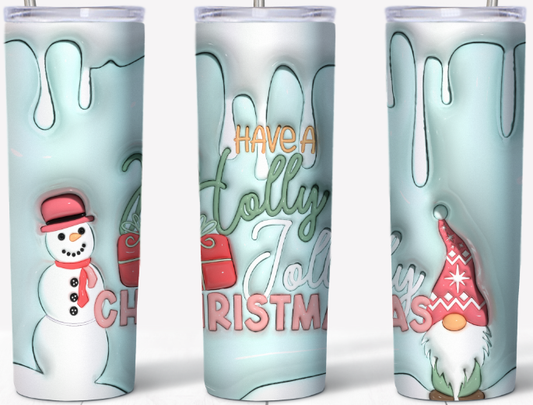 3D inflated Have a Holly Jolly Christmas 20oz Tumbler