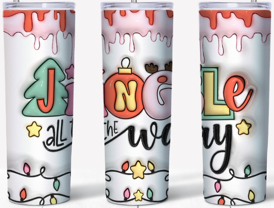 3D inflated Jingle all the Way 20oz Tumbler