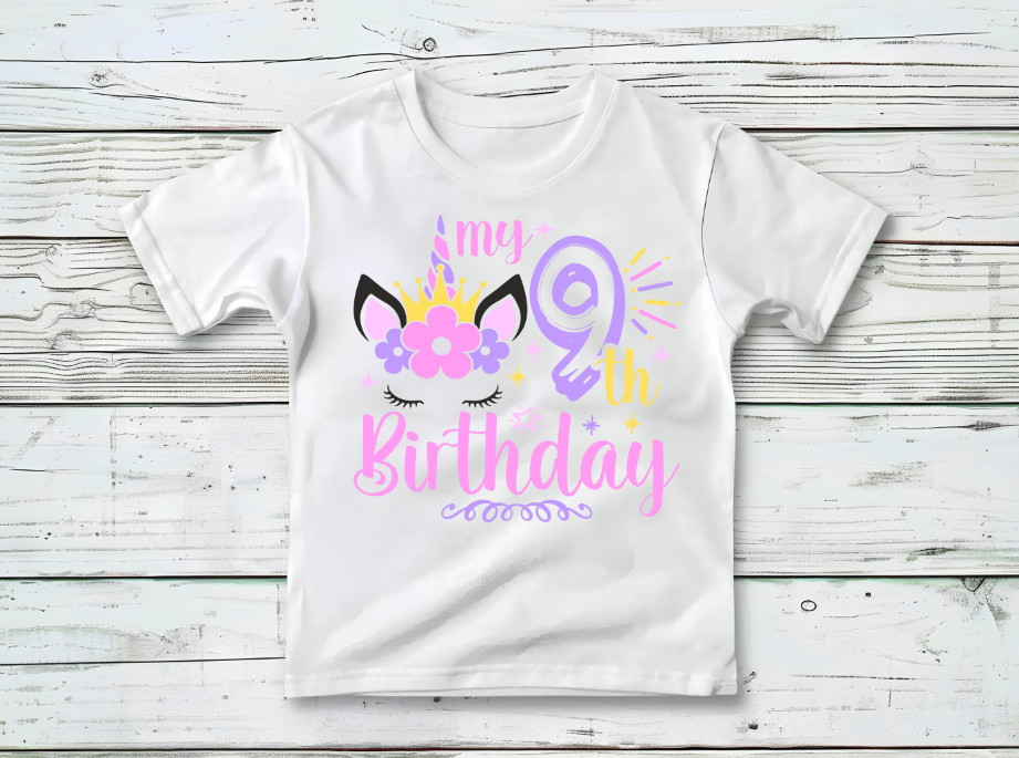 Unicorn Birthday Number Youth T-shirt