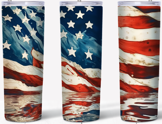 Abstract American Flag 20oz Tumbler