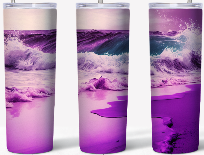 Abstract Purple Ocean Beach 20oz Tumbler