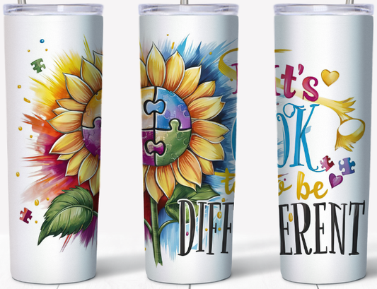 Autism Awareness It's ok to be different 20oz Tumbler