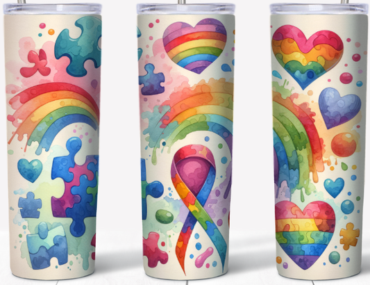 Autism Awareness watercolors 20oz Tumbler