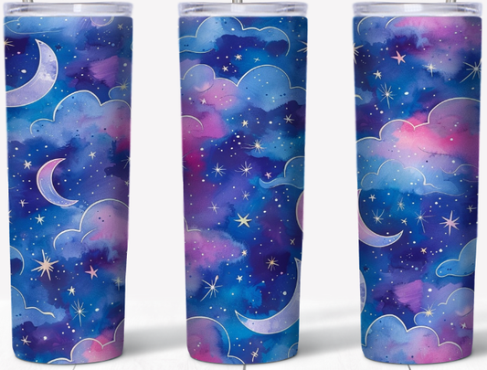 Blue & Pink Moon and Clouds 20oz Tumbler