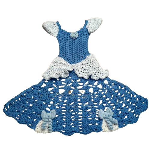 Blue and White Princess Crochet Blanket- Made to Order