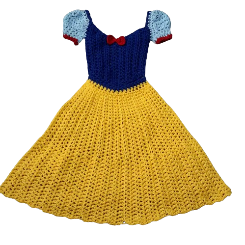 Blue and Yellow with Red bow Princess Crochet Blanket- Made to Order