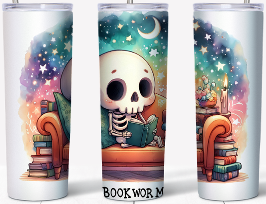 Bookworm Skeleton 20oz Tumbler