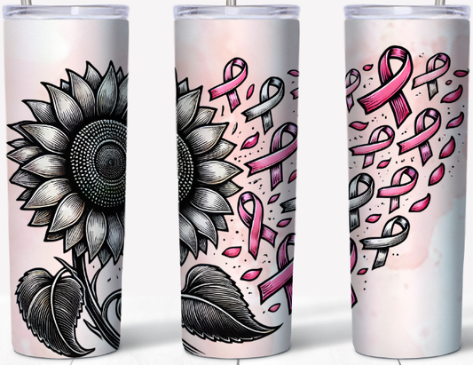 Breast Cancer Awareness Sunflower 20oz Tumbler