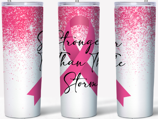 Breast Cancer Stronger than the Storm 20oz Tumbler