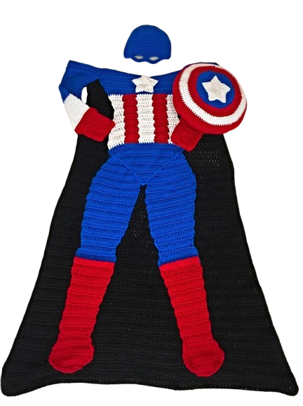 Captain USA Crochet Blanket- Made to Order