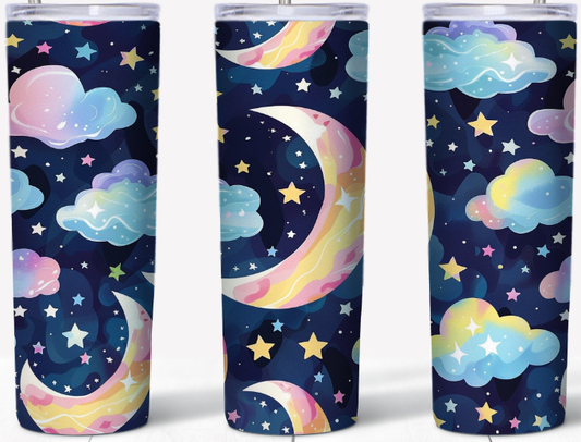 Colorful Moon Cloud and Stars 20oz Tumbler