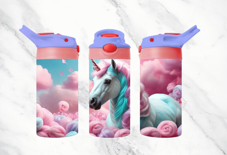 Cotton Candy Unicorn 12oz Flip Top Tumbler