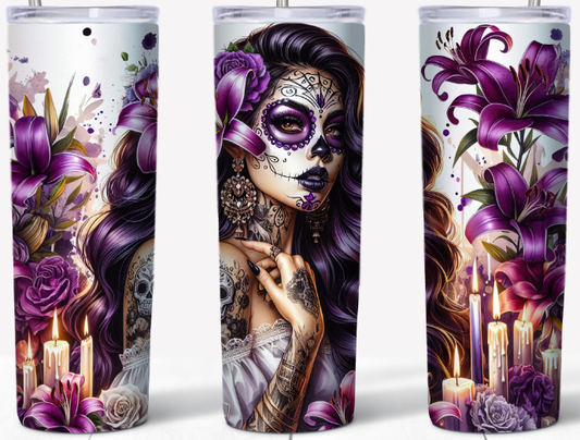 Purple Day Of The Dead 20oz Tumbler