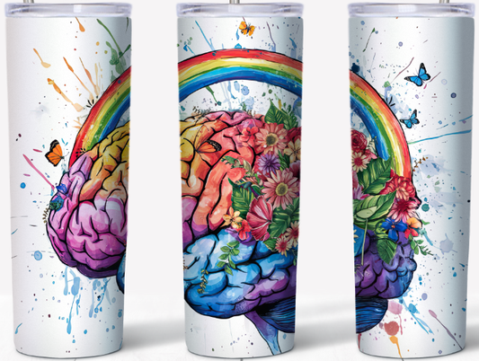 Dementia Awareness Rainbows and Butterflies 20oz Tumbler