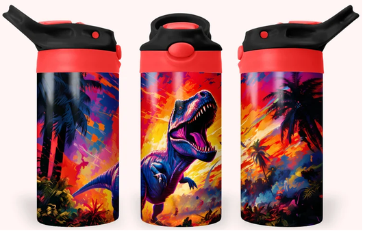 Vibrant Dinosaurs 12oz Flip Top Tumbler