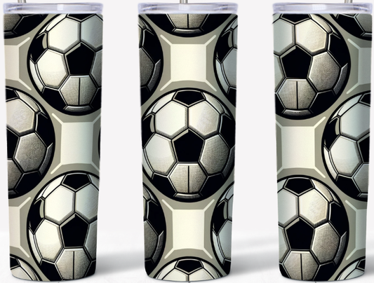 Embroidered Soccer balls 20oz Tumbler