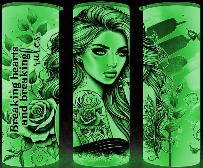 Breaking Hearts and Breaking Rules Glow in the Dark 20oz Tumbler