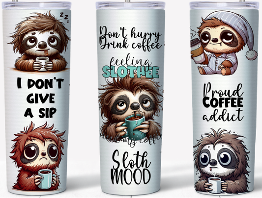 Funny Sloth Coffee Quotes 20oz Tumbler