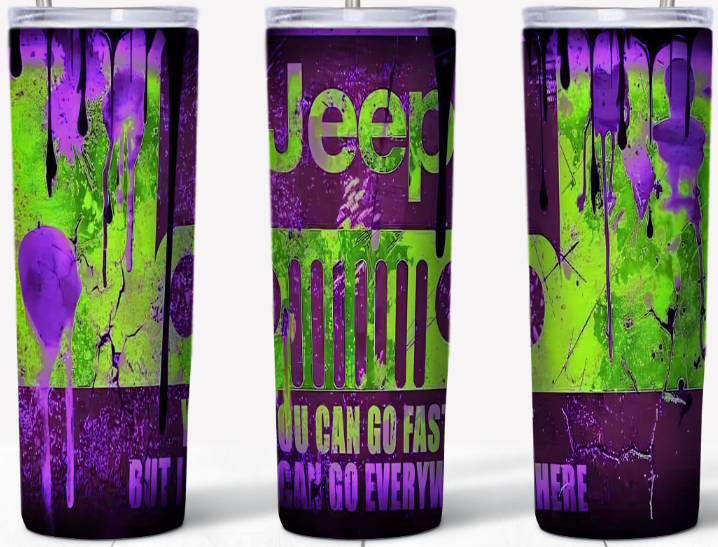 Green and purple Truck 20oz Tumbler