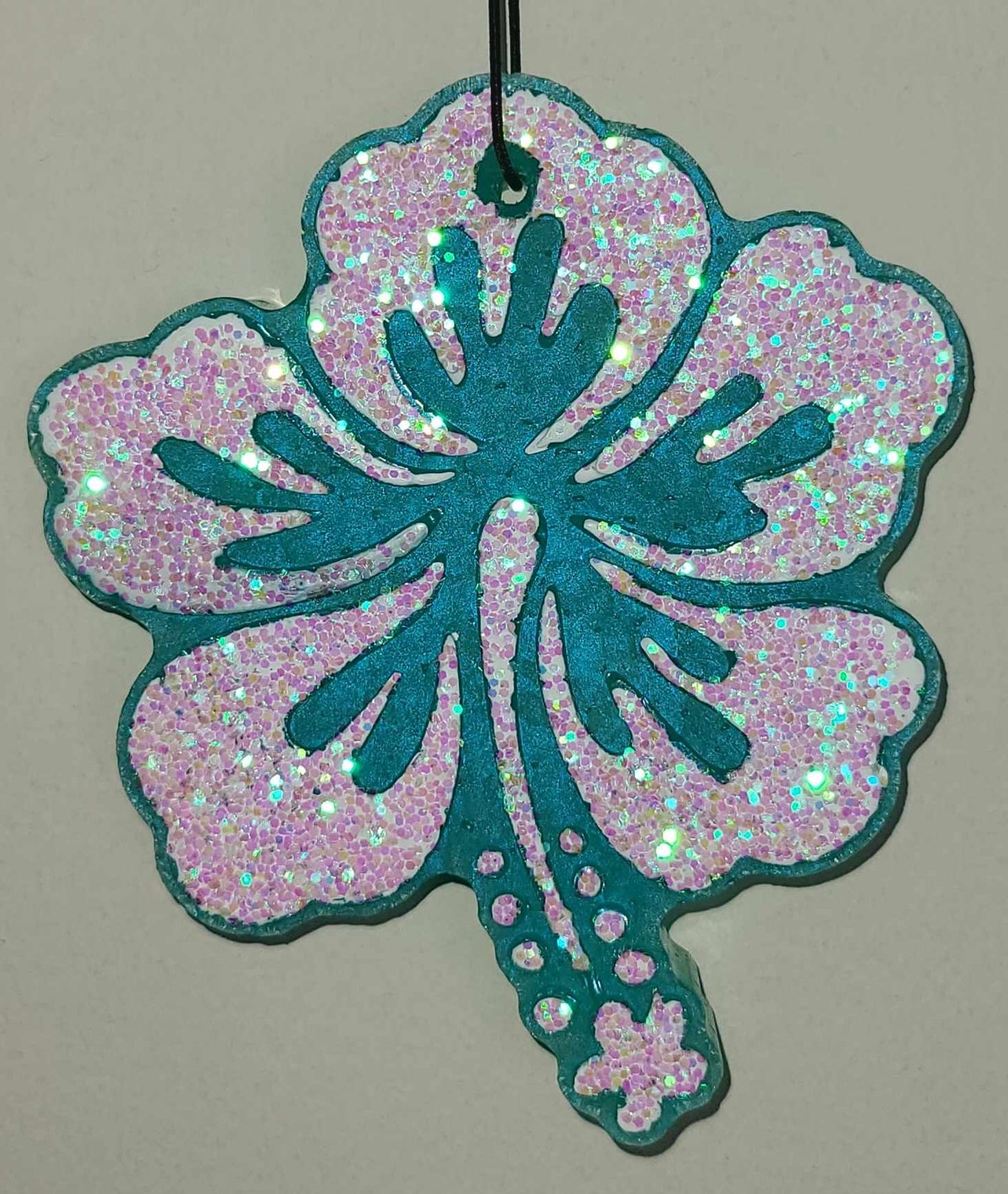 Hibiscus Flower Glitter Car Freshie