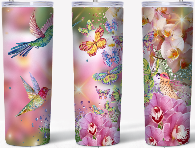 Hummingbird Butterflies 20oz Tumbler