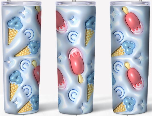 Blue & Pink Ice cream and Popsicles 20oz Tumbler