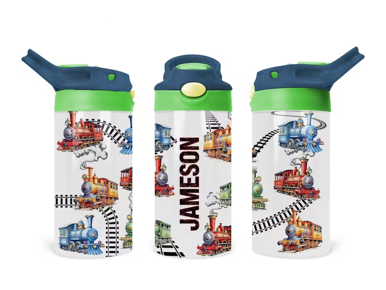 Kid's Personalized Train 12oz Tumbler