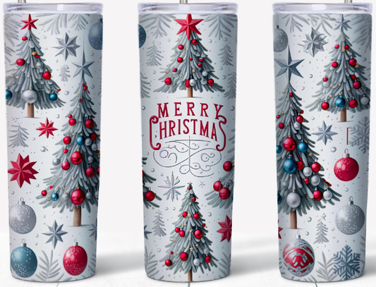 Merry Christmas decorated trees 20oz Tumbler