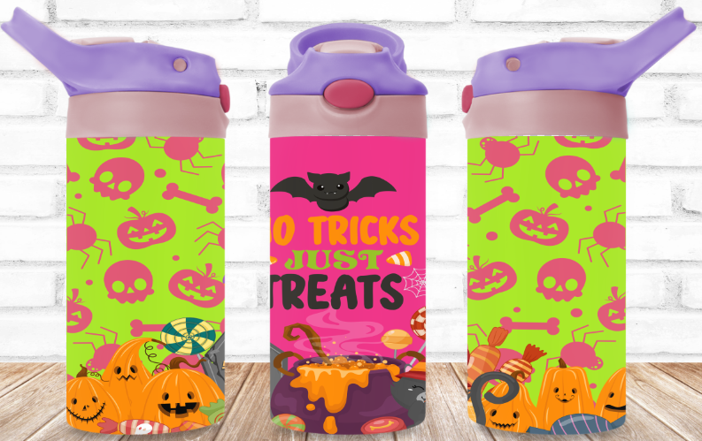 No tricks just Treats 12oz Flip Top Tumbler