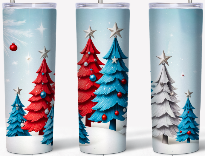 Patriotic Christmas Trees 20oz Tumbler