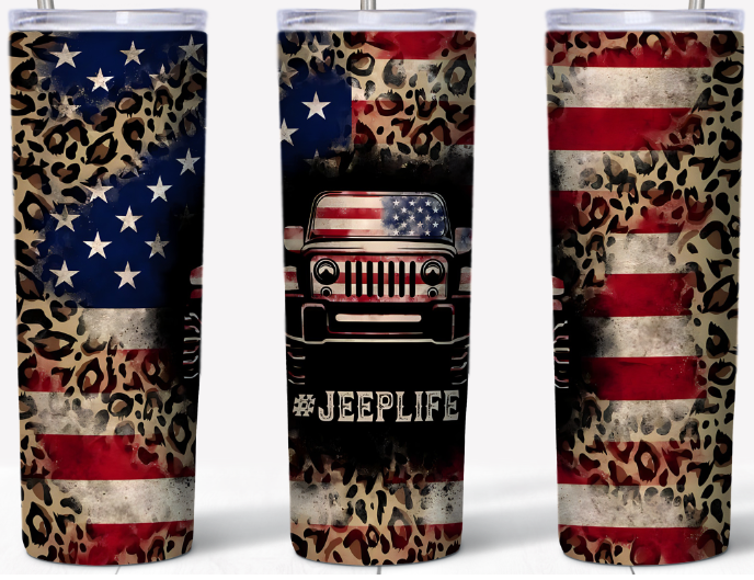 Patriotic and animal print Truck 20oz Tumbler