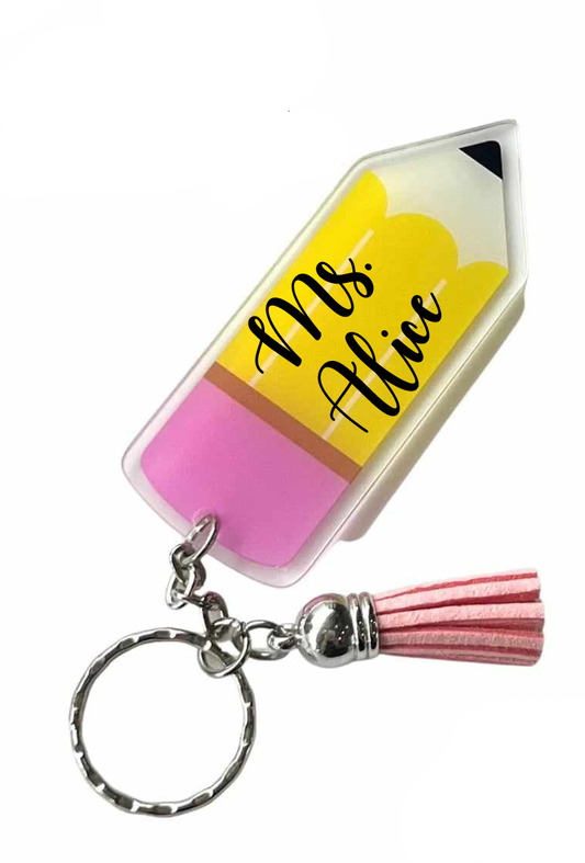 Personalized Pencil Keychain with Tassel