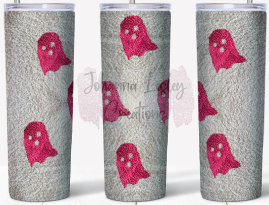 Toasty The Ghosty Ghost White & Pink 20oz Tumbler