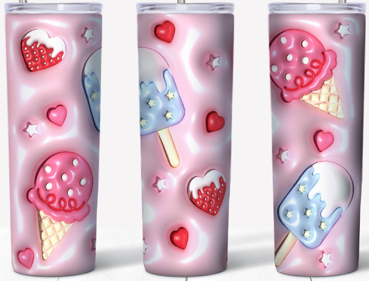 Pink Ice cream and Popsicles 20oz Tumbler