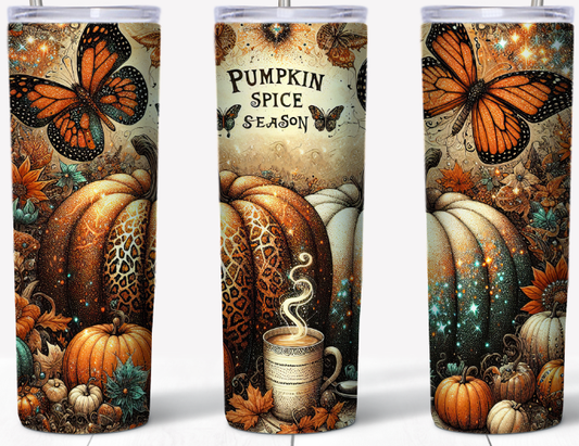 Pumpkin Spice Season with butterflies 20oz Tumbler