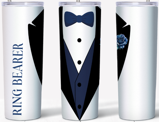 Ring Bearer Blue Rose Tux 20oz Tumbler