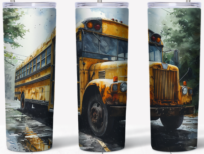 School Bus driver painted 20oz Tumbler