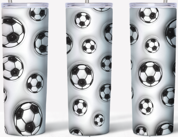 3D inflated Soccer balls 20oz Tumbler