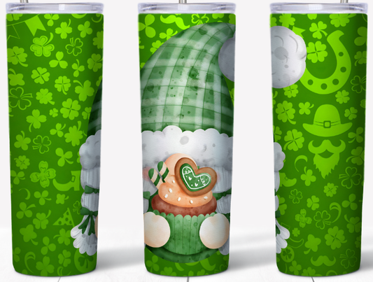 St Patrick Gnome Shamrock 20oz Tumbler