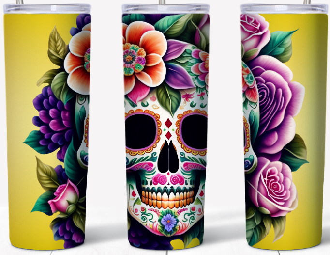 Sugar Skull on bright background 20oz Tumbler