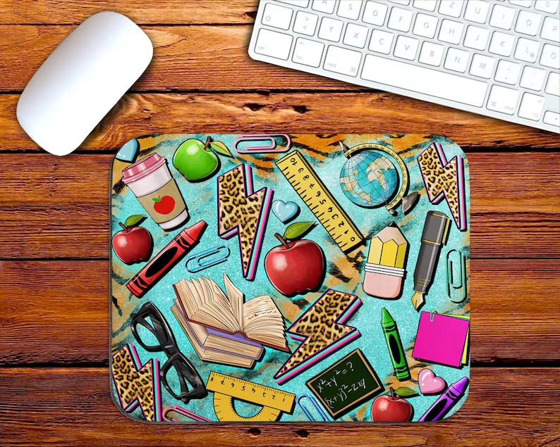 Teacher School Books Apple Mouse Pad