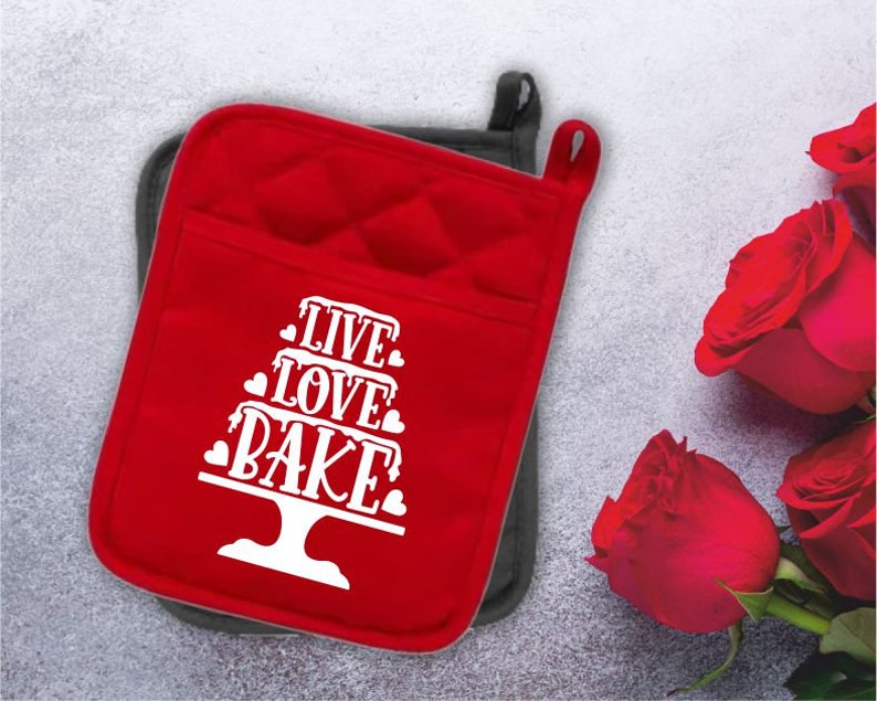 Live, Love, Bake- Cake Tray Potholder