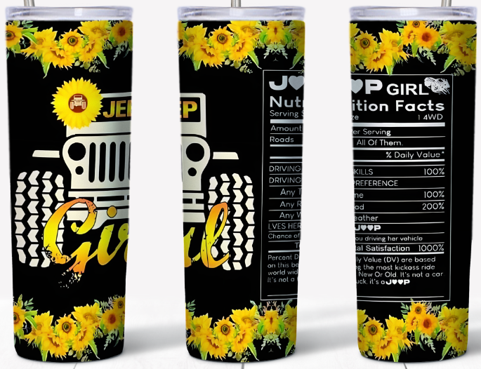 SUV Girl Nutrition Facts 20oz Tumbler